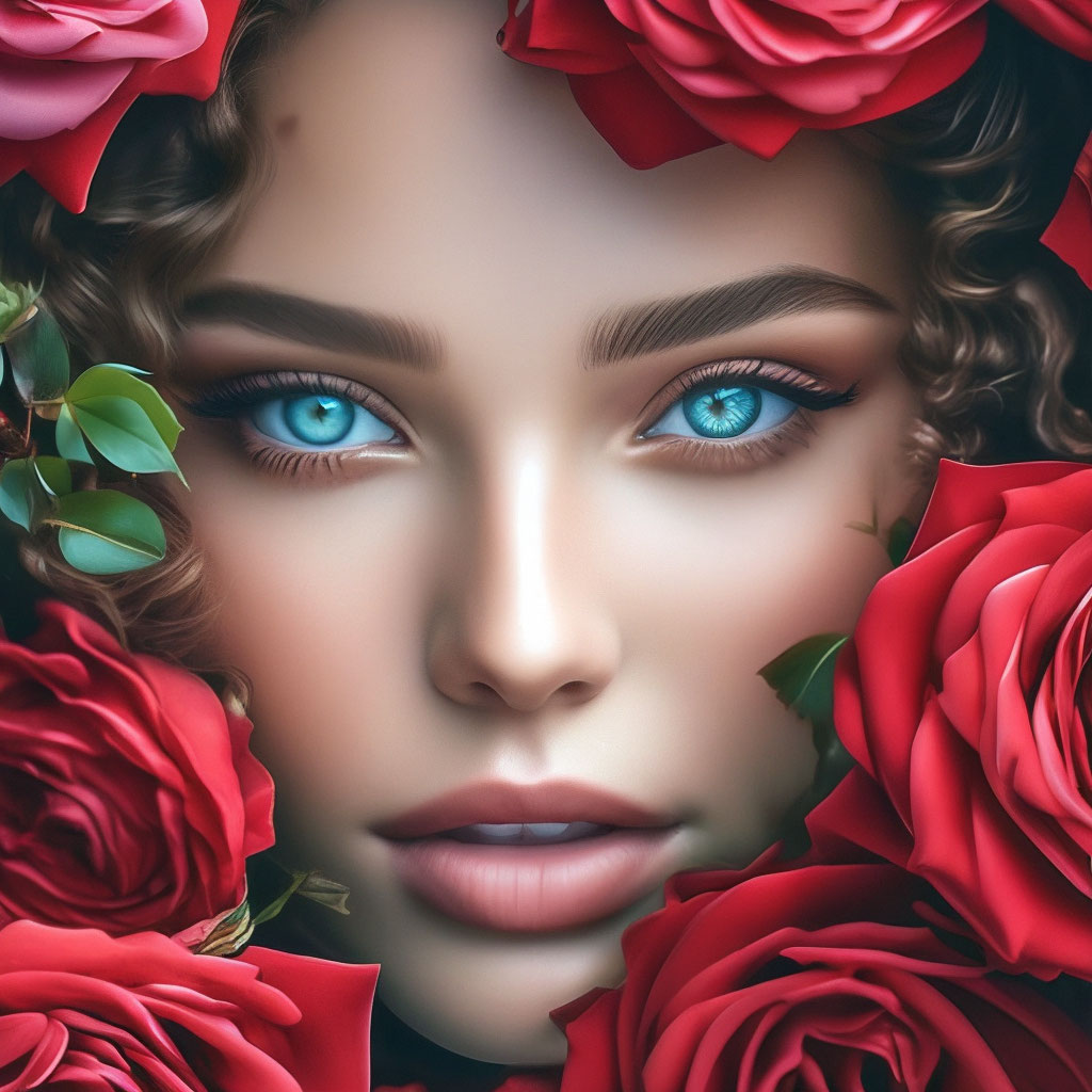 dp.кусты красивых красных роз,…» — создано в Шедевруме