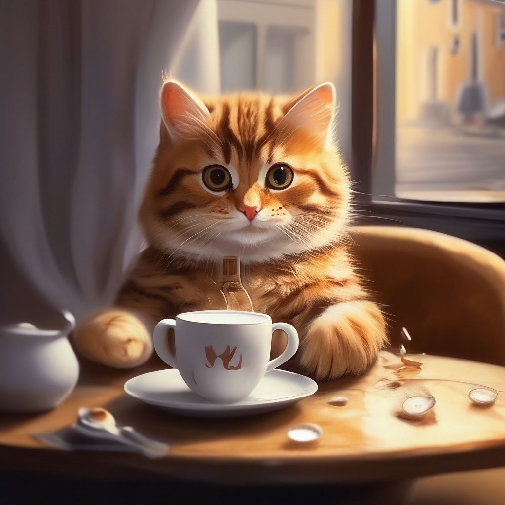 Котик желает доброго утра