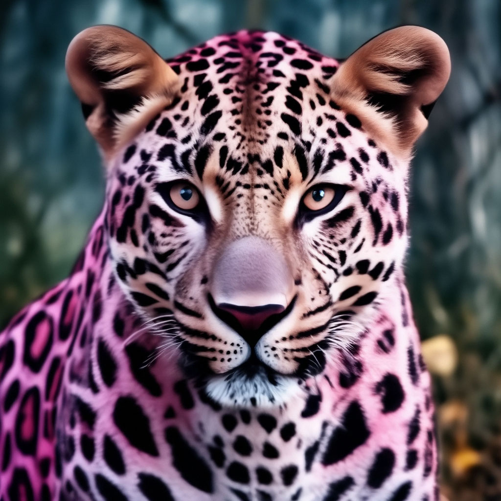 大特価放出！ family Leopard Pink 』by leopard 60*60cm（Pink Zuberi 絵画