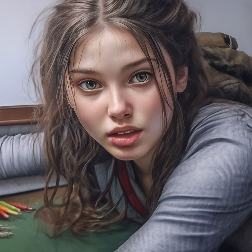 Красивая девушка, Русская, ахегао, …» — создано в Шедевруме