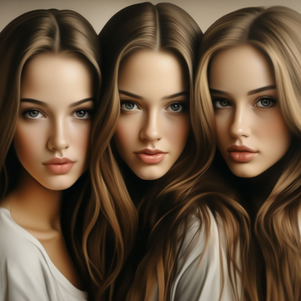 Красивая брюнетка три женщины в элегантном белье. изолированных на белом