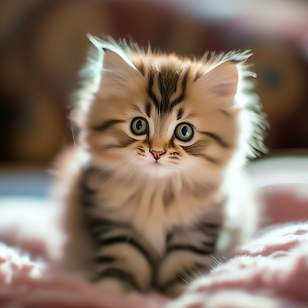 Милый маленький пушистый котенок, …» — создано в Шедевруме