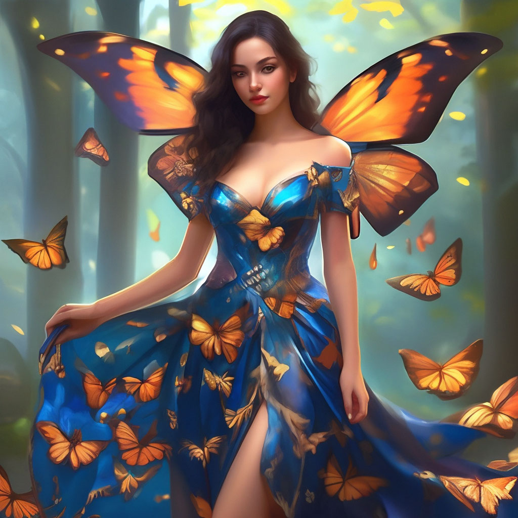 Женщина бабочка очень в красивом …» — создано в Шедевруме
