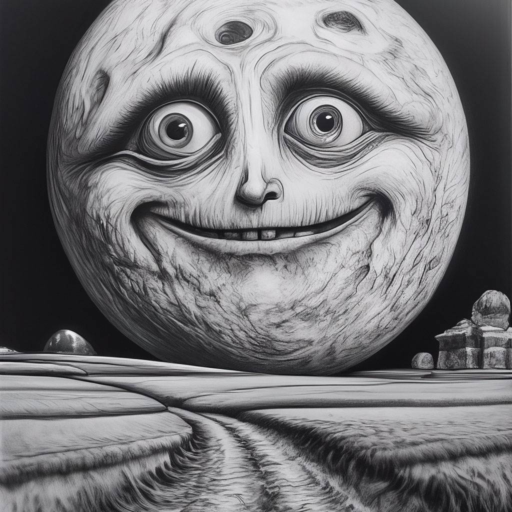 Psychedelic Moon Face