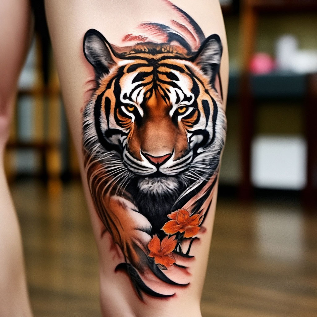 Татуировки тигров на боку