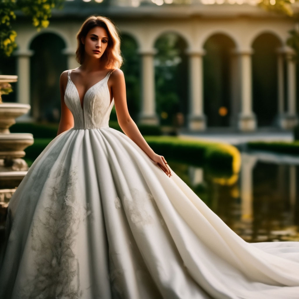Свадебное платье со съемным шлейфом