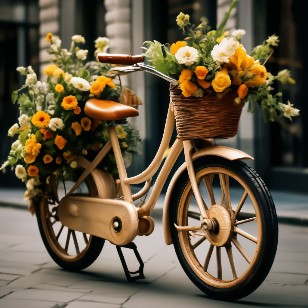 Велосипед садовый для пяти кашпо с цветами 53-603 металлический