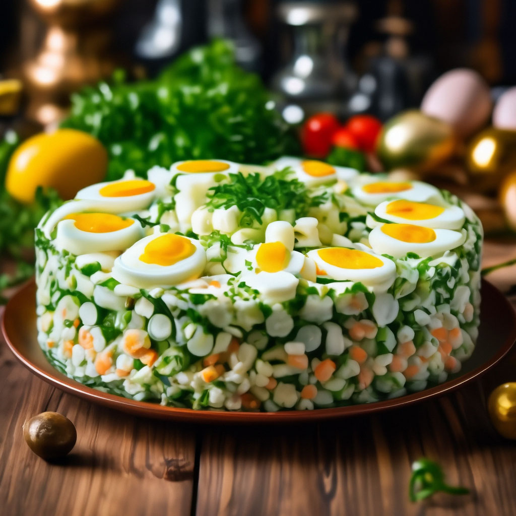 Салат с колбасой, сыром и огурцами - пошаговый фоторецепт