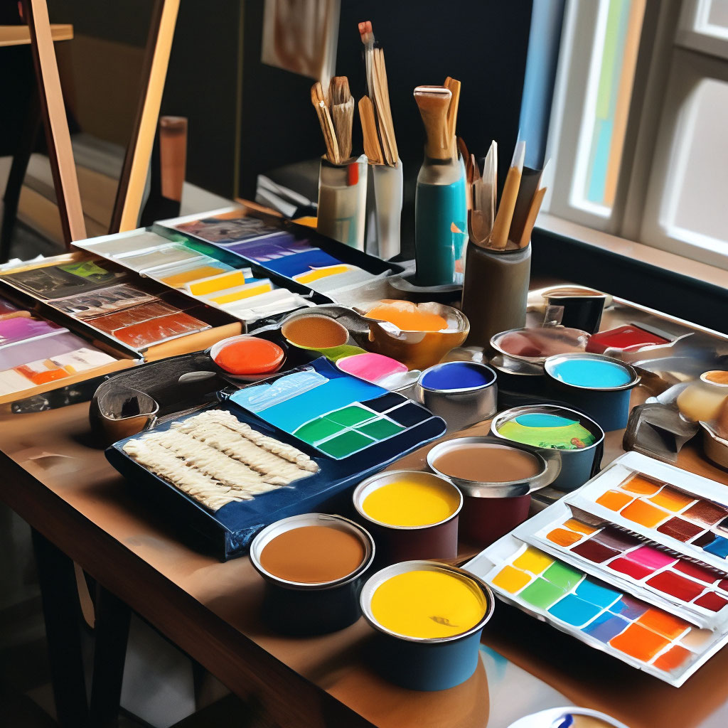 Кисти и краски для рисования | Премиум Фото