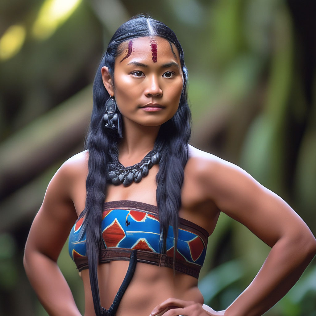 Очень красивая девушка племени маори…» — создано в Шедевруме