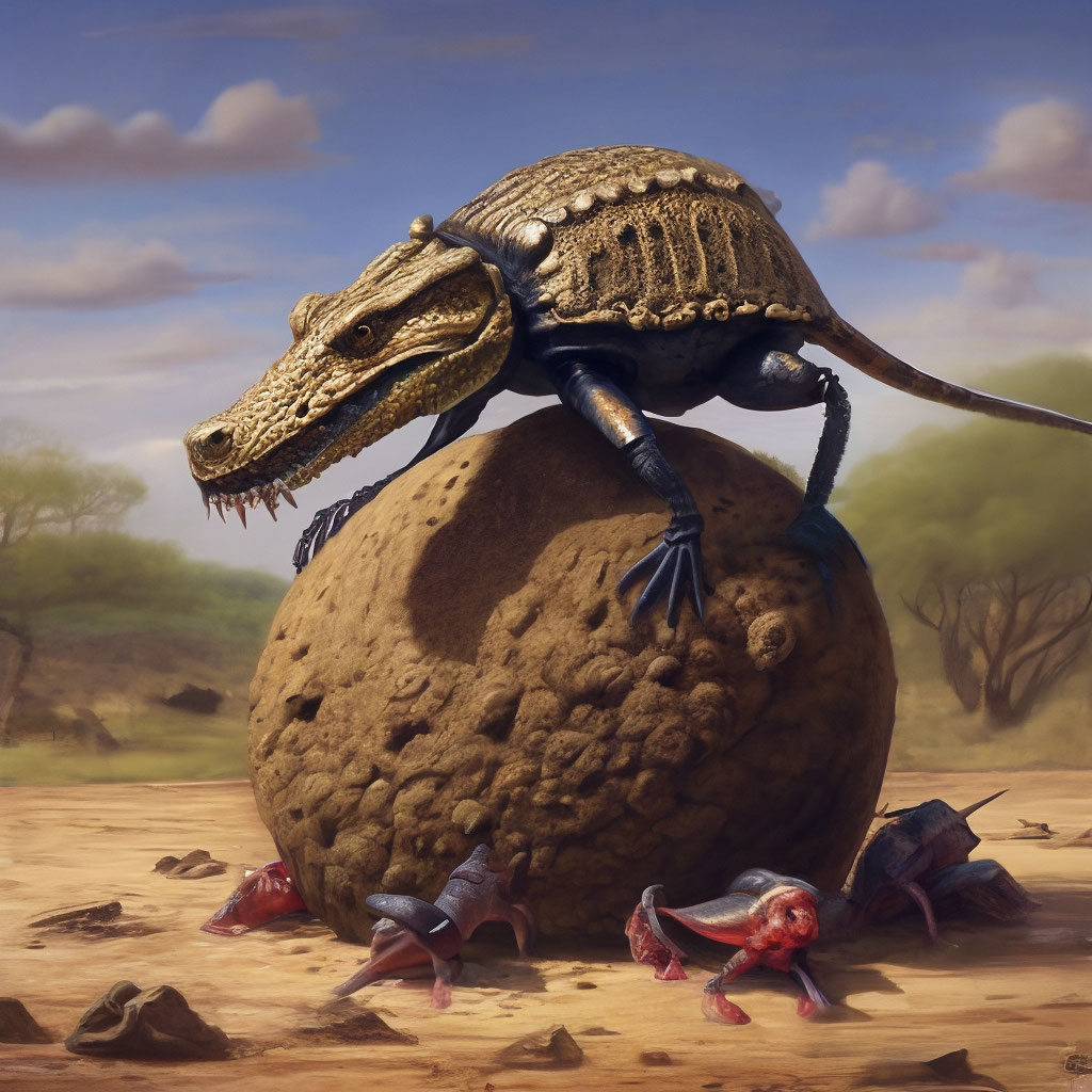 Old crocodile-dung beetle"  image created in Shedevrum