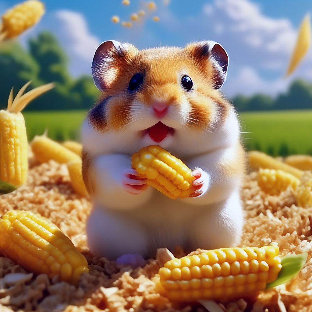 Hamster eating corn hotsell