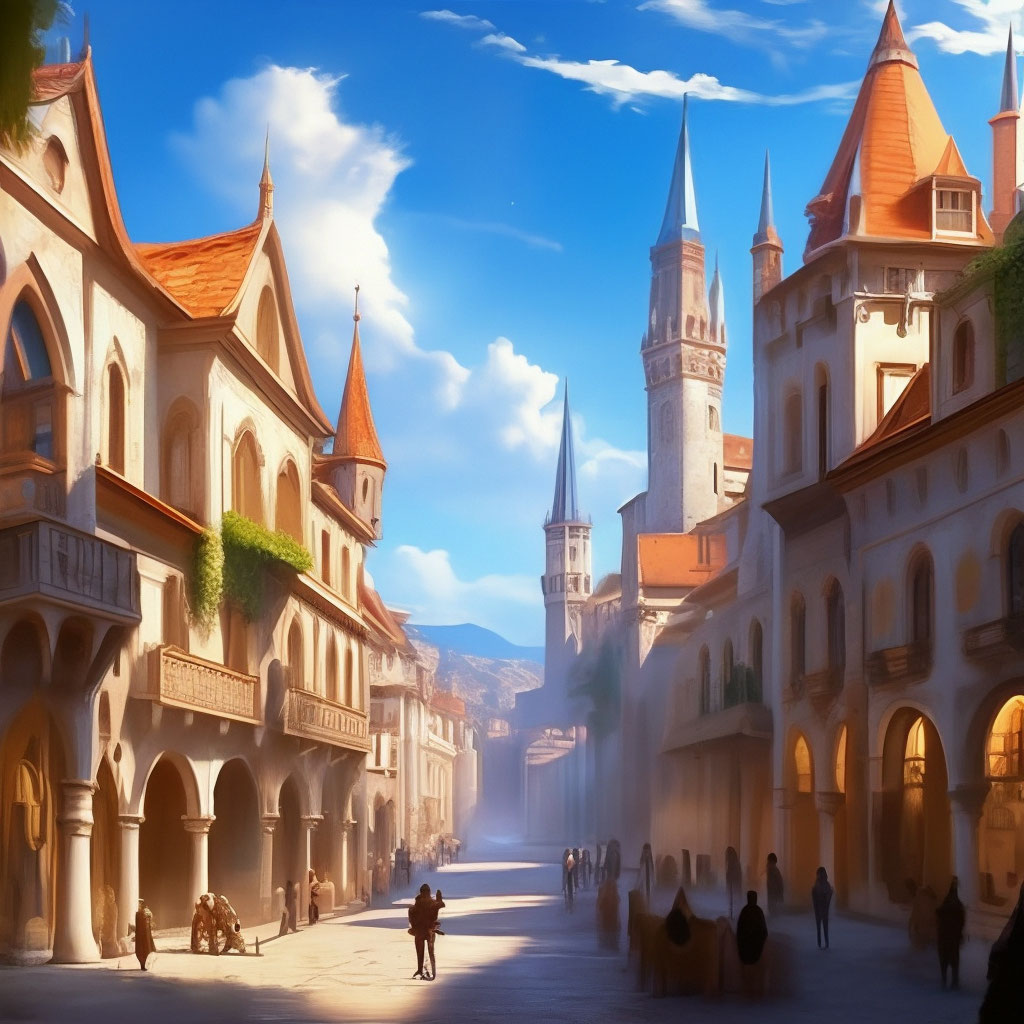 🔮✨ улица средневекового города, …» — создано в Шедевруме