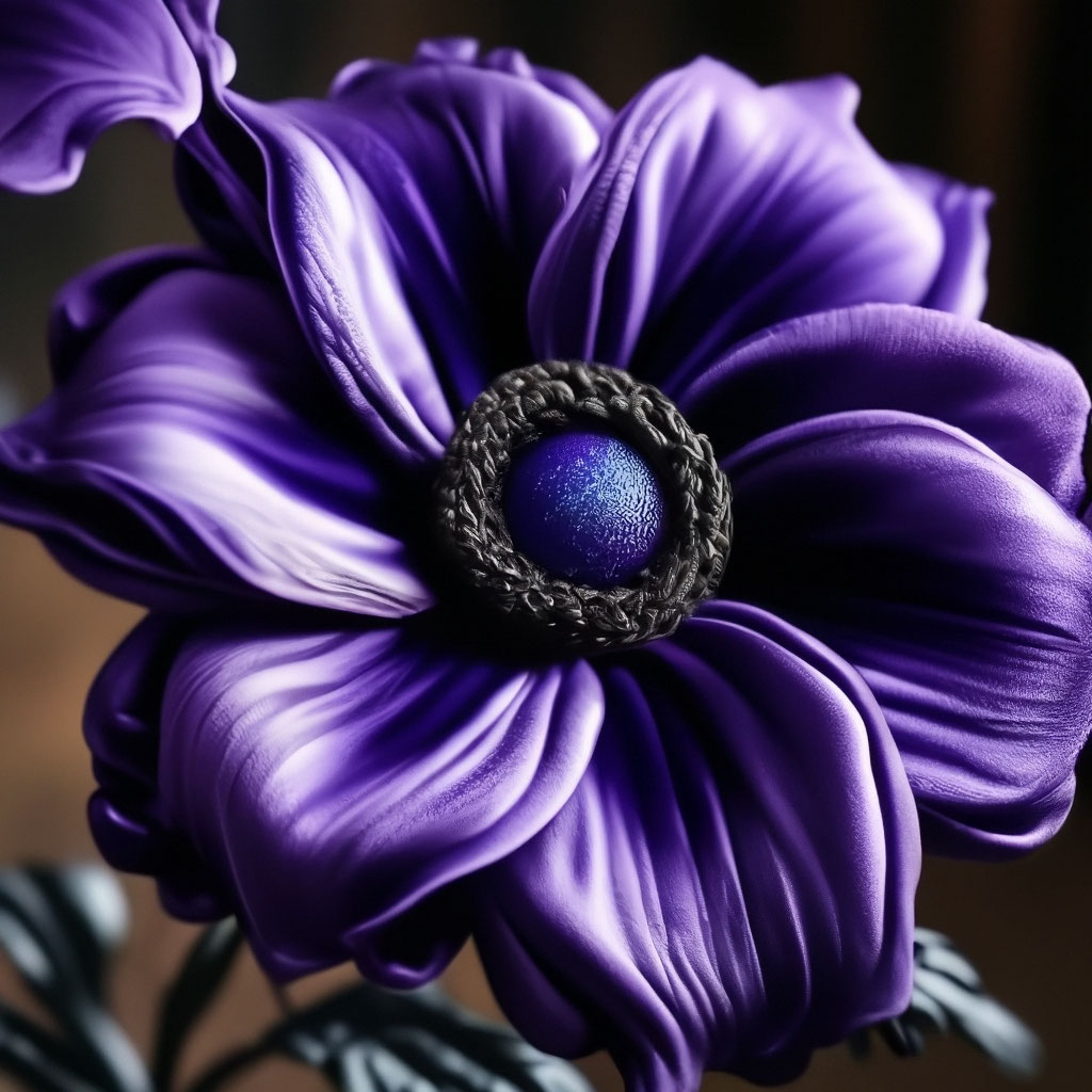 Декоративный цветок Магнолии из бархата с глиттером 35см, цвет - эвкалипт 709-702
