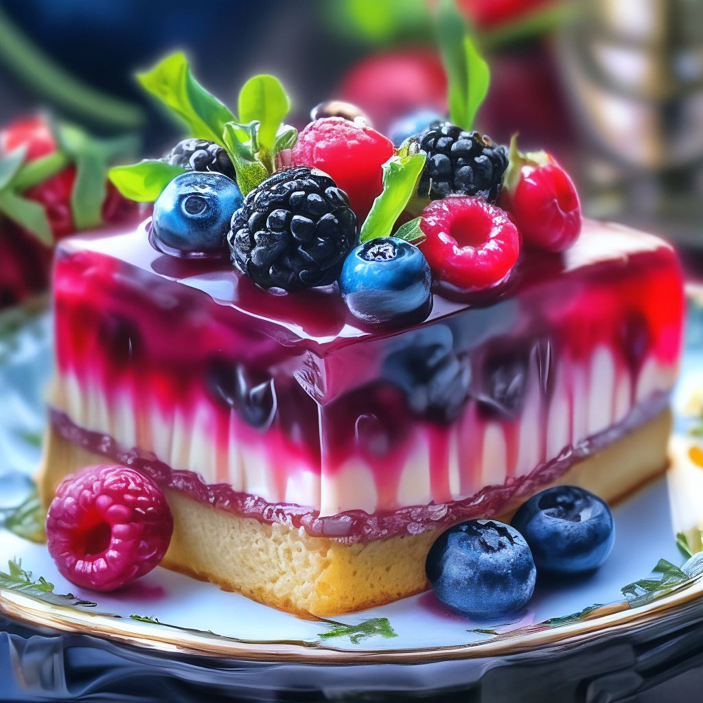 Торт с желе и фруктами (53 фото)