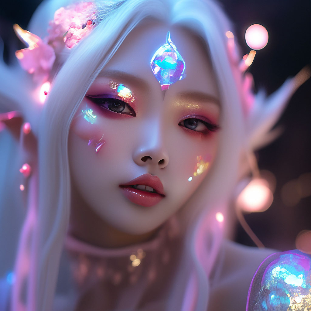 Glowing Skin,Девушка Эльф, Korean,С…» — Создано В Шедевруме