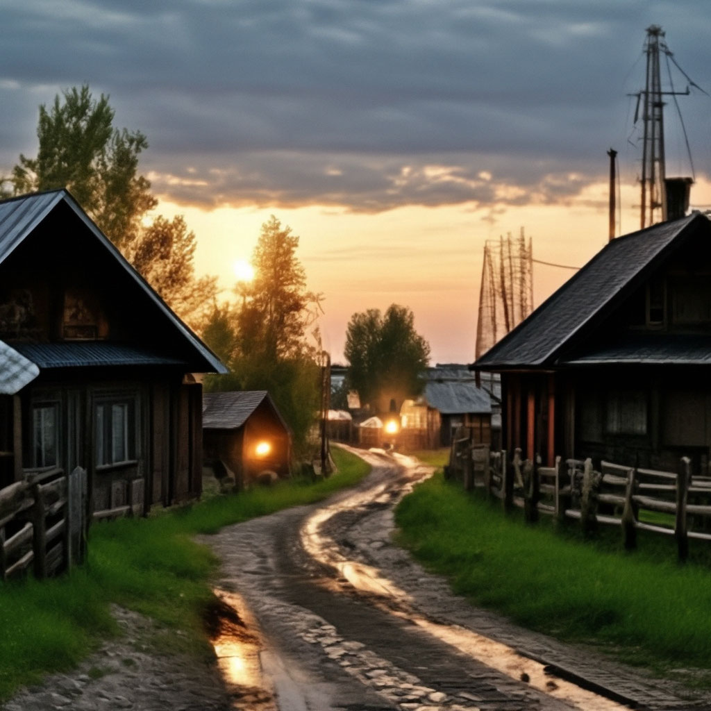 Русская Деревня Летний пейзаж, Живописные пейзажи, Пейзажи