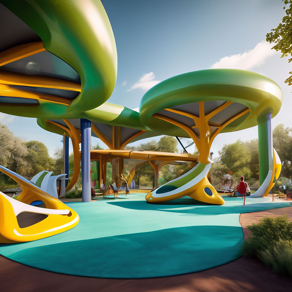 Огромная детская площадка будущего …» — создано в Шедевруме