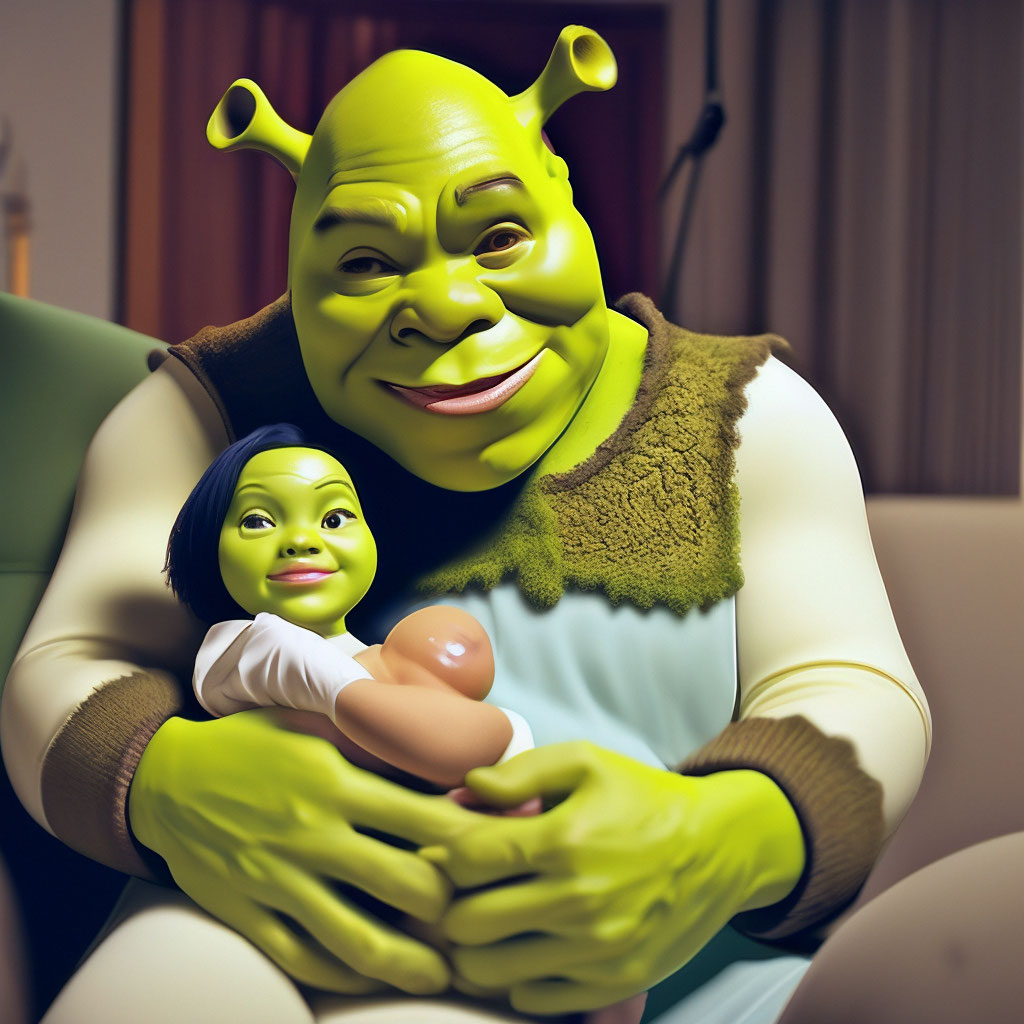 Pregnant Shrek gives birth to…