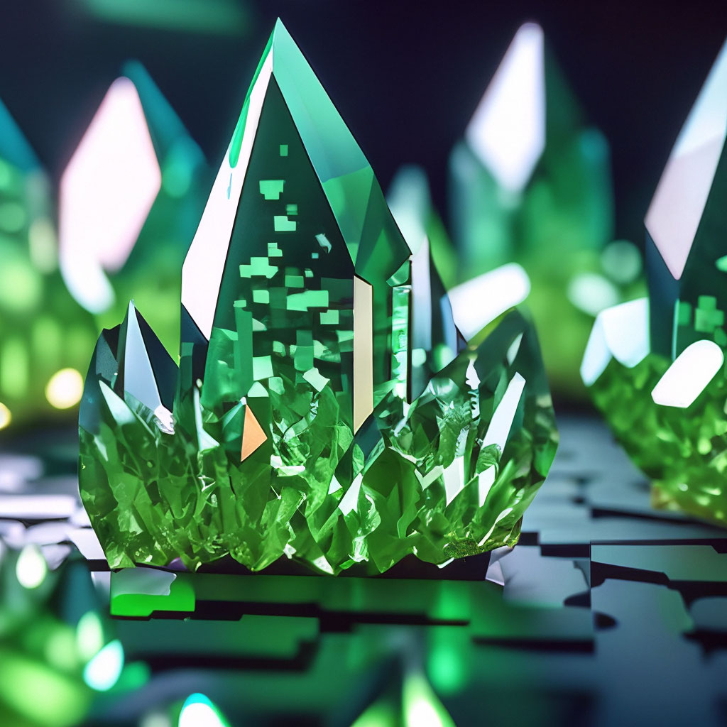 Зеленые кристаллы , эстетично, красиво…» — создано в Шедевруме