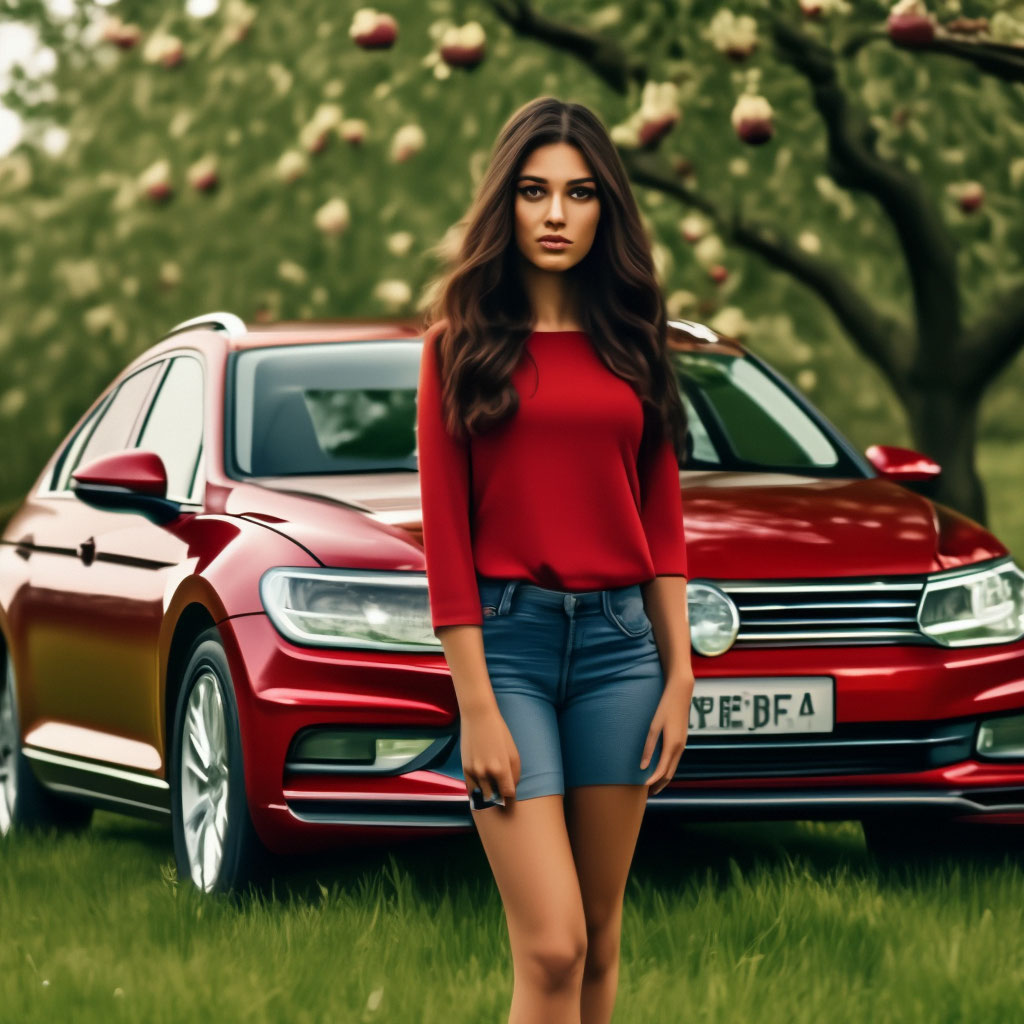 Красный Volkswagen Padsat 380 TSI, …» — создано в Шедевруме