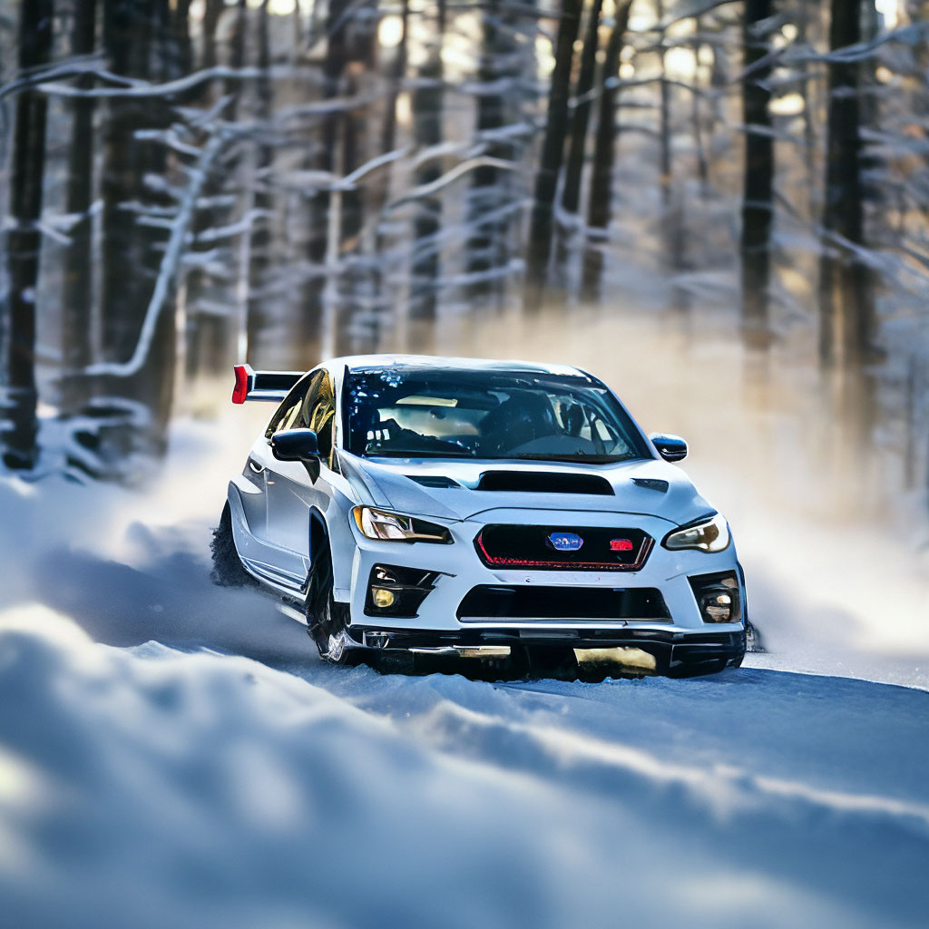 White Subaru Impreza WRX STi drift…» — создано в Шедевруме