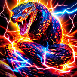 «Scales made of lightning, energy, fantasy, Fierce rainbow 