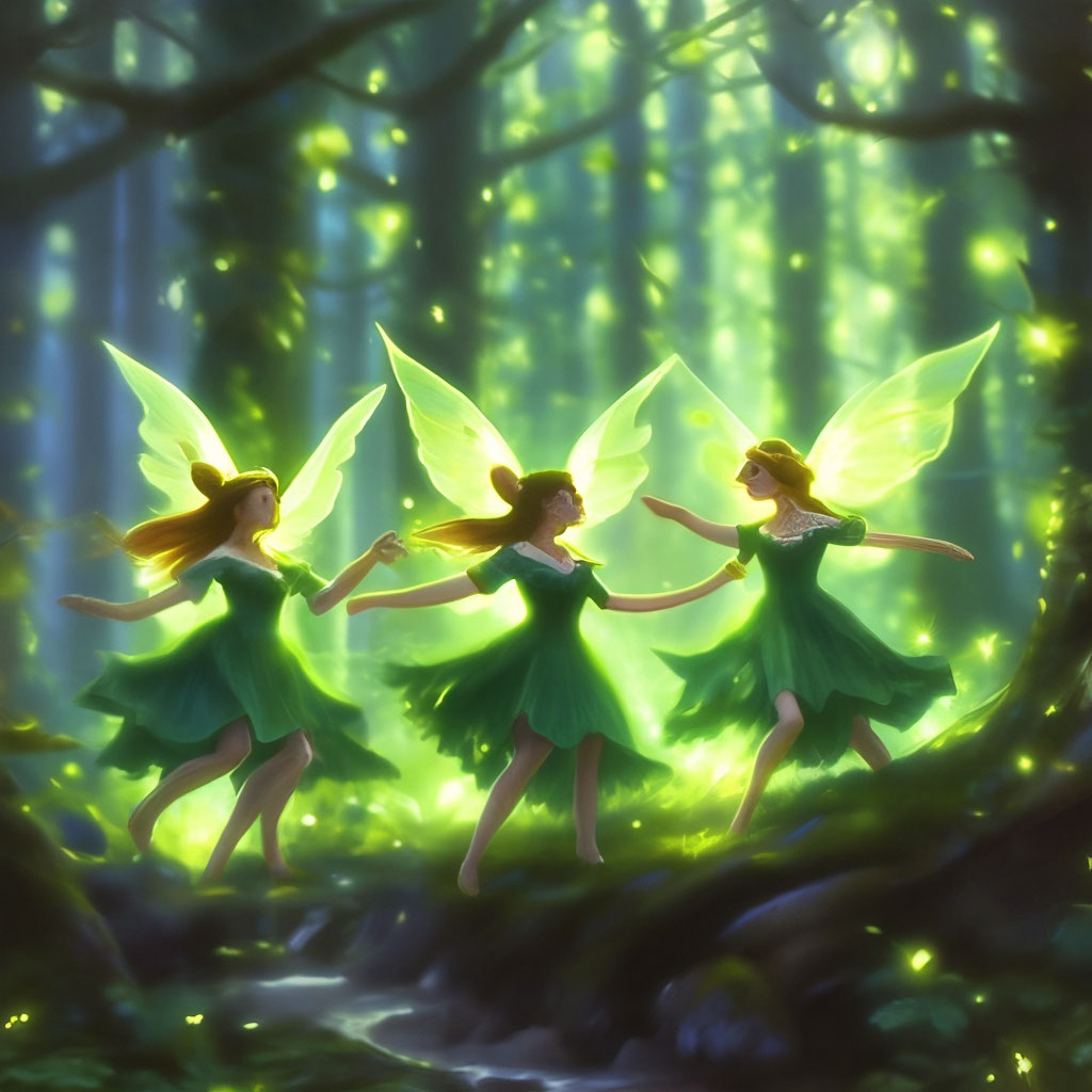 Светящиеся феи, танцуют ирландский …» — создано в Шедевруме