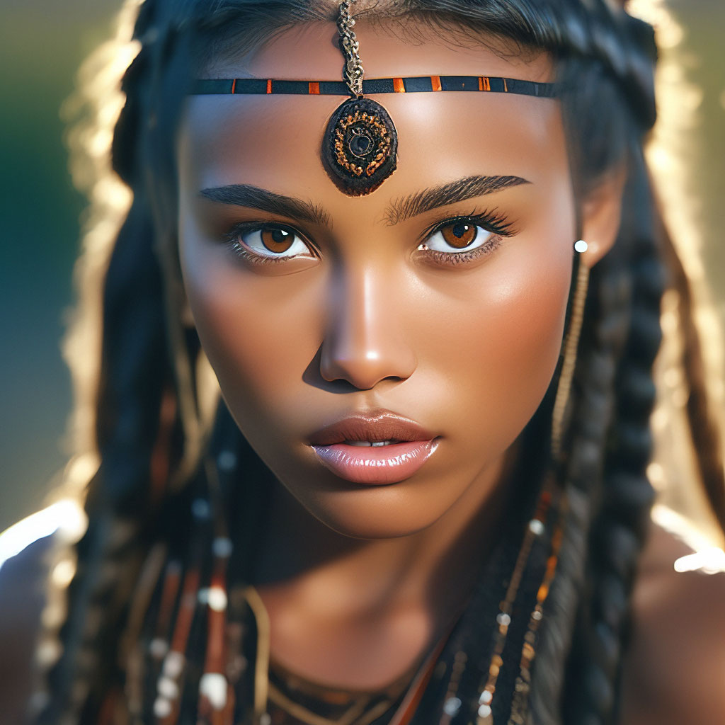 Очень красивая девушка из племени …» — создано в Шедевруме