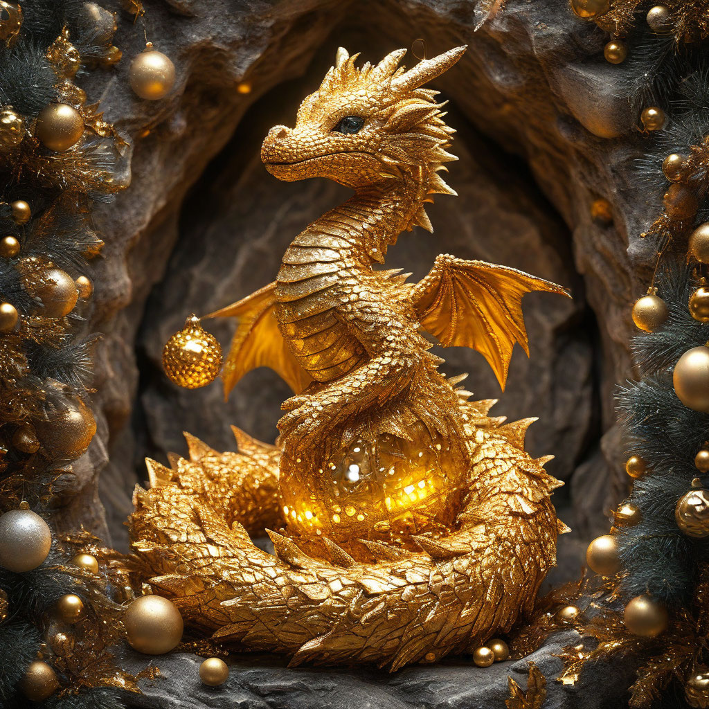 "222@Zzzzaaya7 A majestic dragon guards a lot of gold treasures in a ...