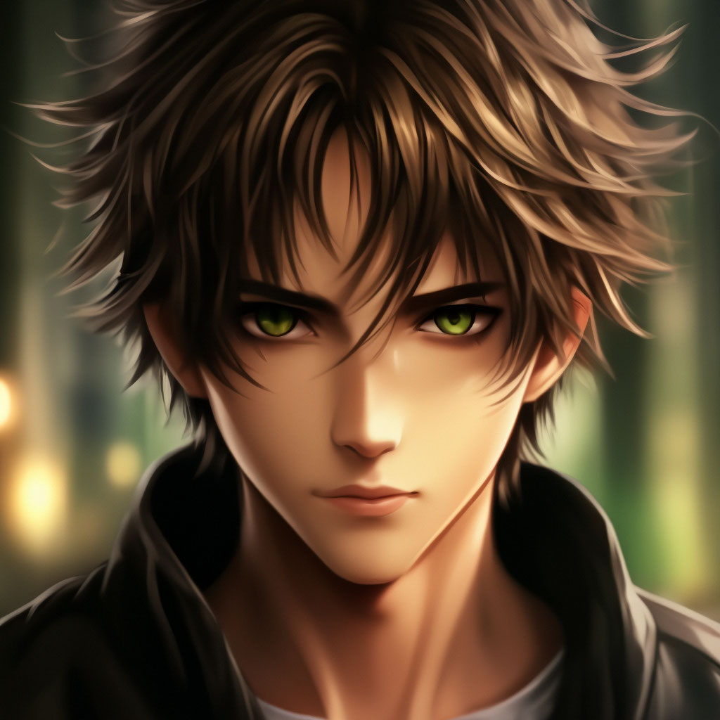 Anime Guys With Brown Hair And Green Eyes
