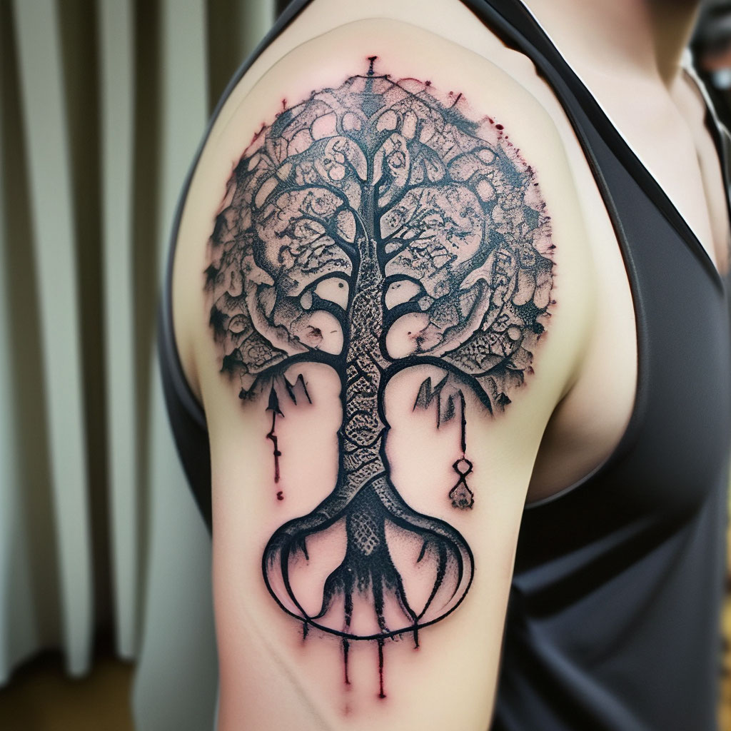 25 Творческие Идеи Татуировки акварелью деревья