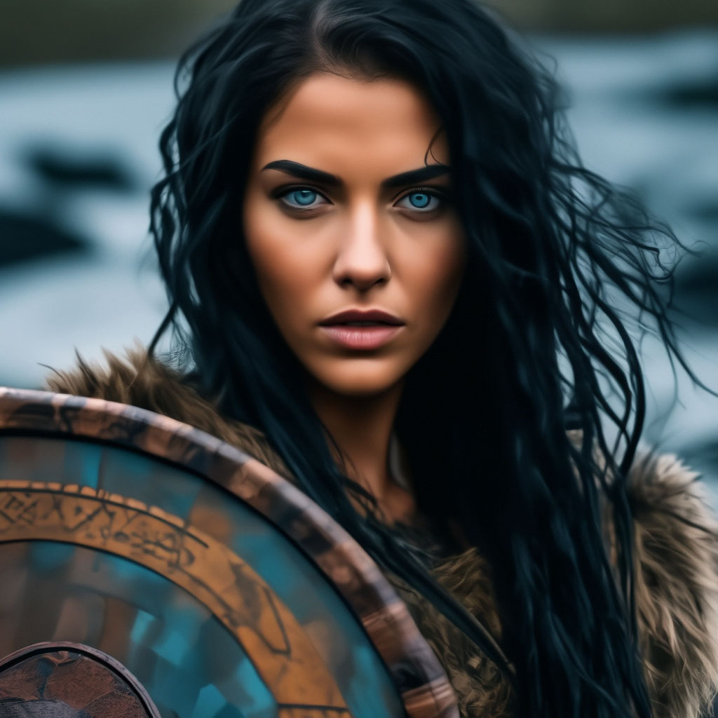 Красивая девушка-щит викинга с …» — создано в Шедевруме