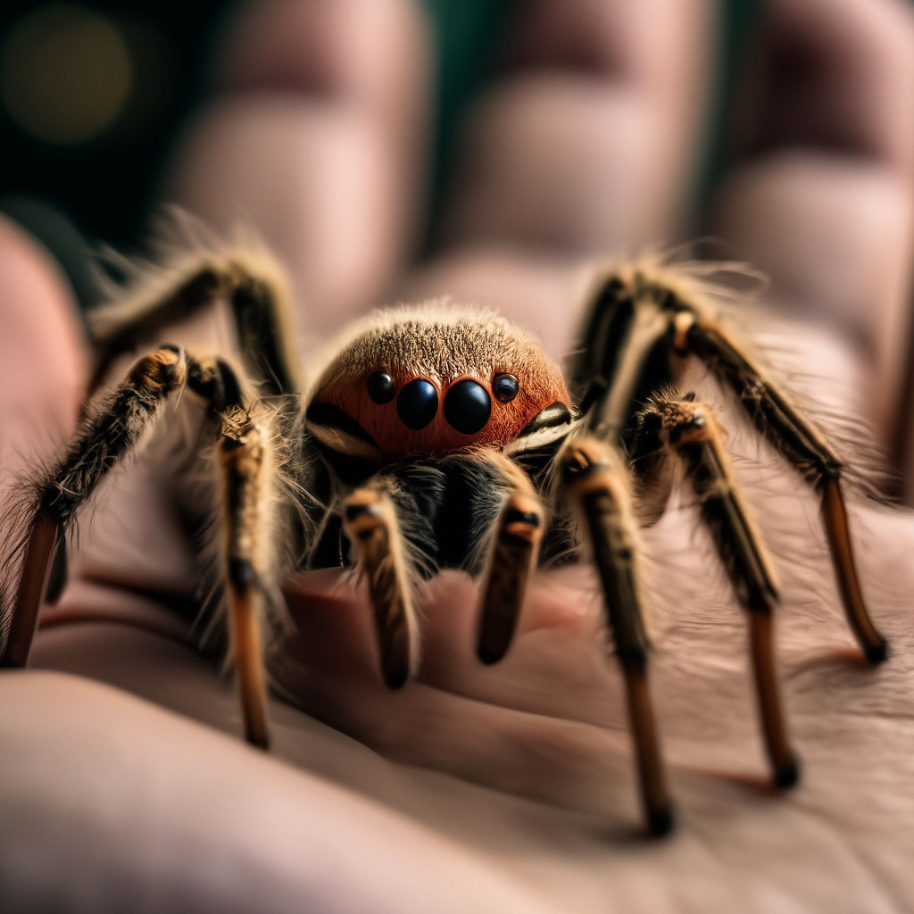 Длинноногий комнатный паук на ладоне…» — создано в Шедевруме