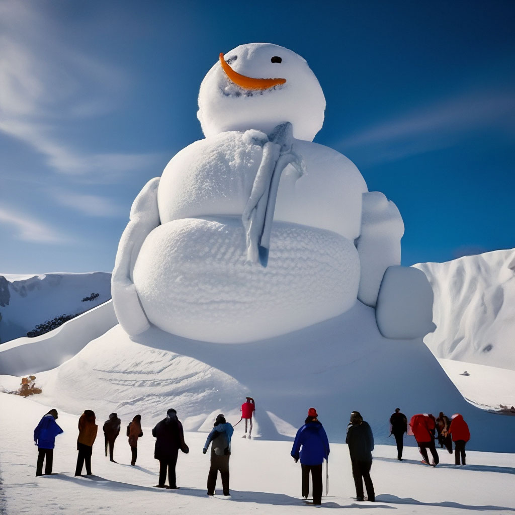 В Австрии слепили самого большого снеговика в мире