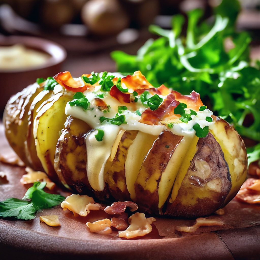 Фаршированный картофель с сыром, сметаной и беконом - Лайфхакер