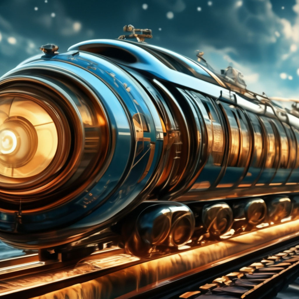 «Футуризм, гибрид поезда и самолета …» — создано в Шедевруме