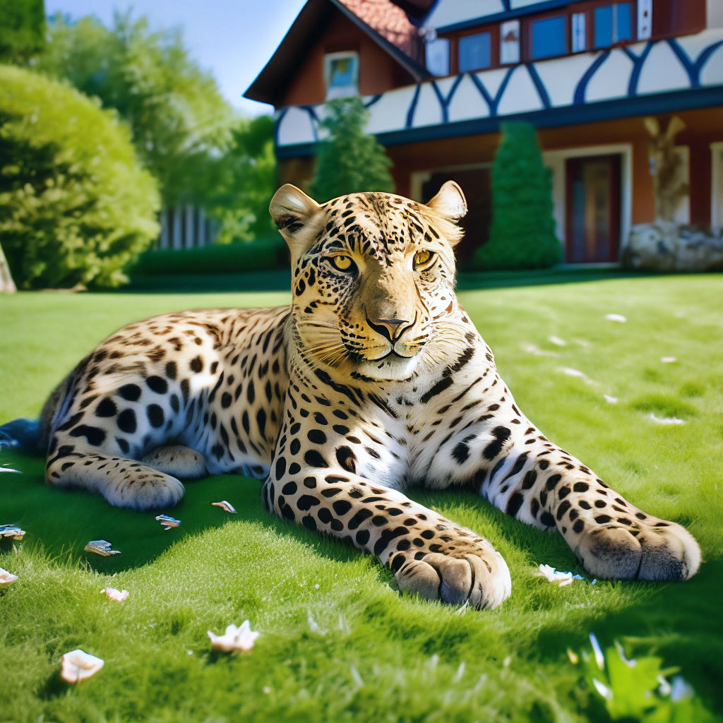 Большая пятнистая кошка (леопард) …» — создано в Шедевруме