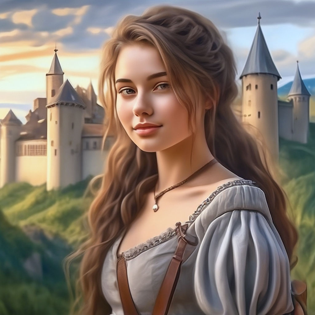 Красивая девушка в средневековье, …» — создано в Шедевруме