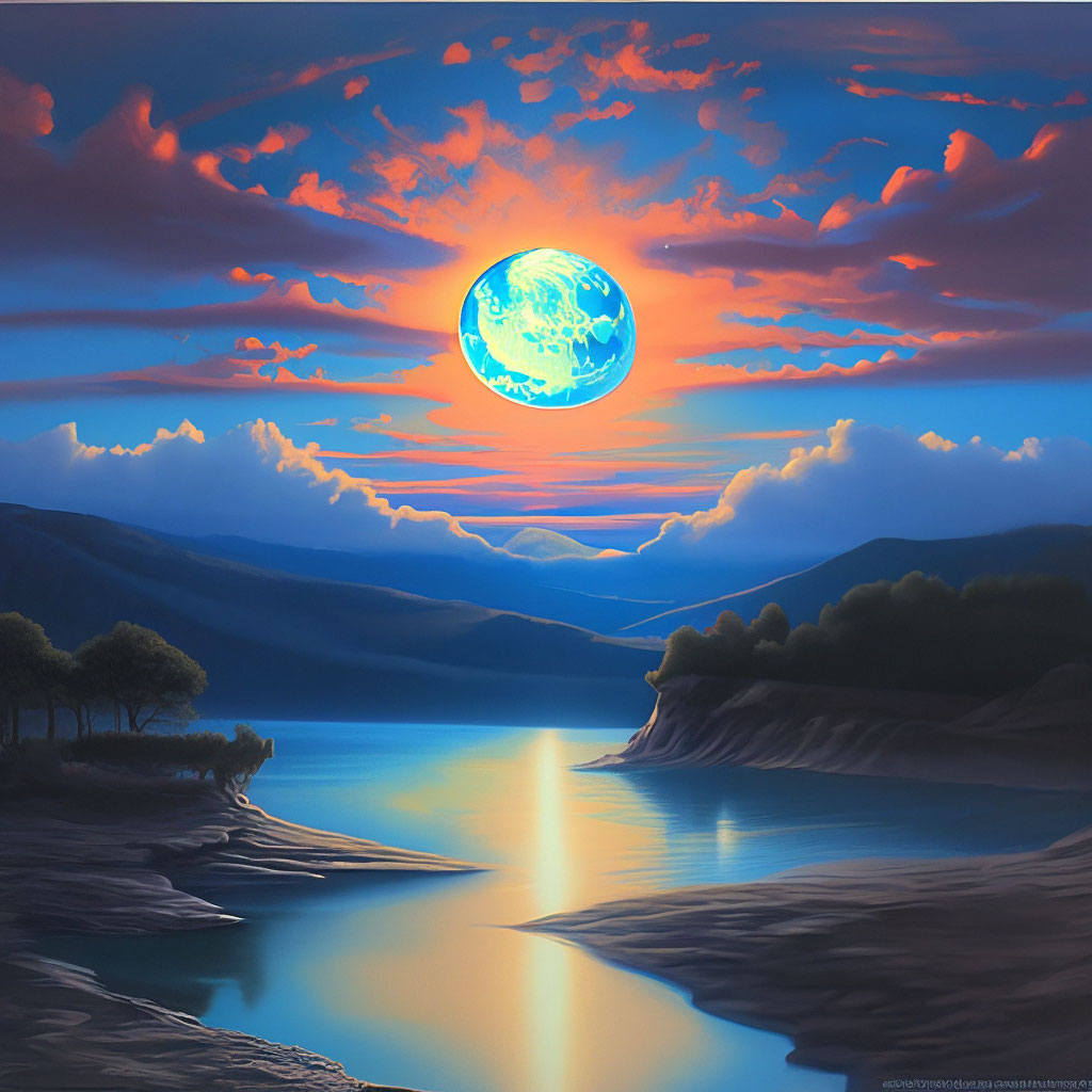 Полночь восход луны