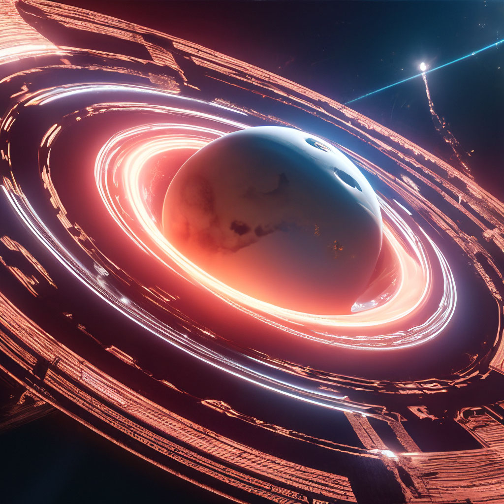 "KVAVAR (a minor planet with rings) ." - image created in Shedevrum