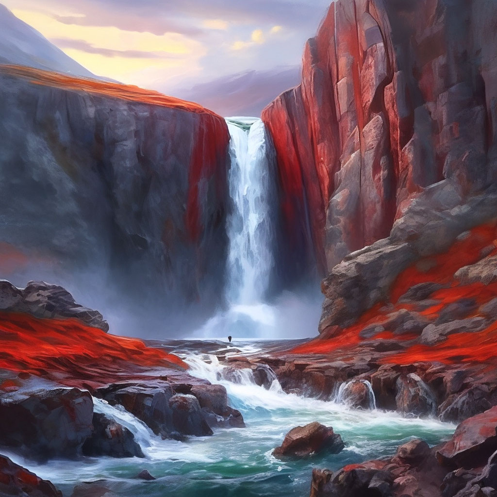 Батарейский водопад, Териберка. …» — создано в Шедевруме
