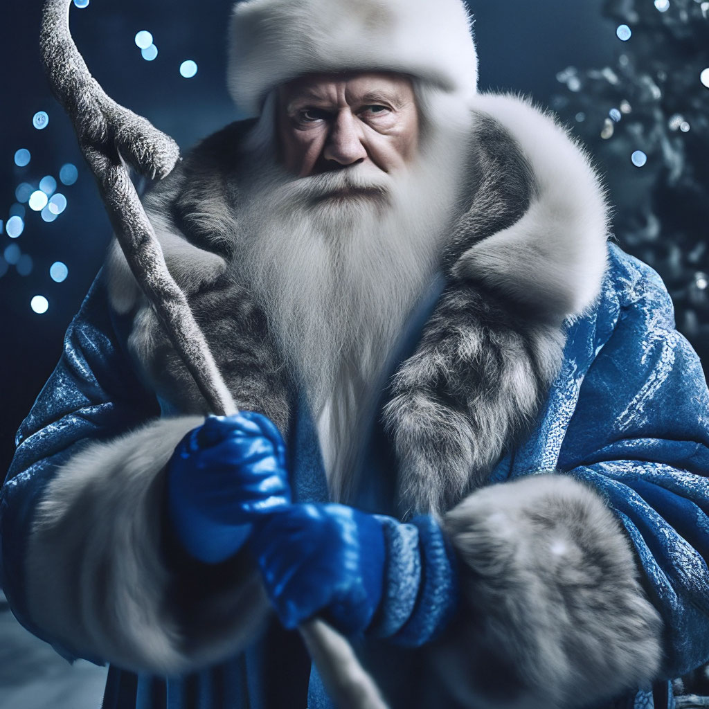 Российский дед Мороз в голубой шубе…» — создано в Шедевруме