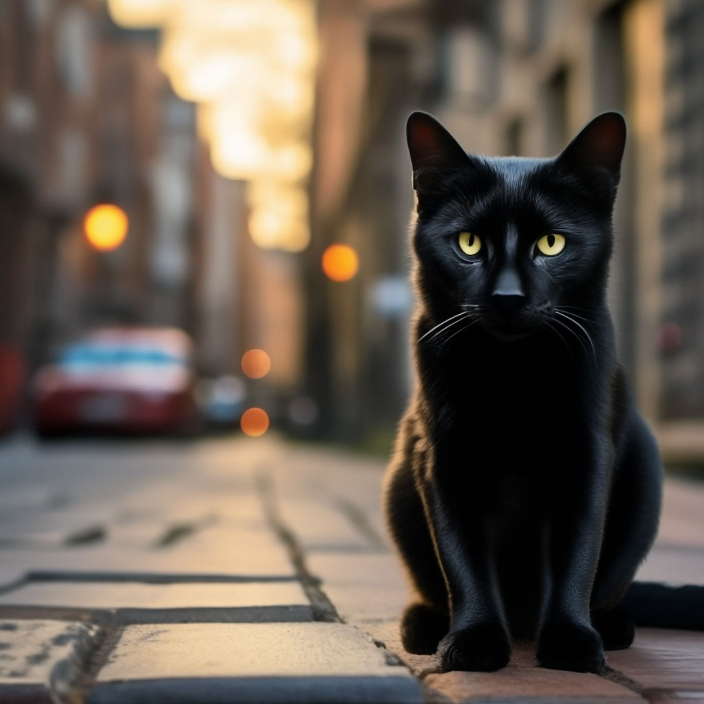 Жил да был черный кот за углом. …» — создано в Шедевруме