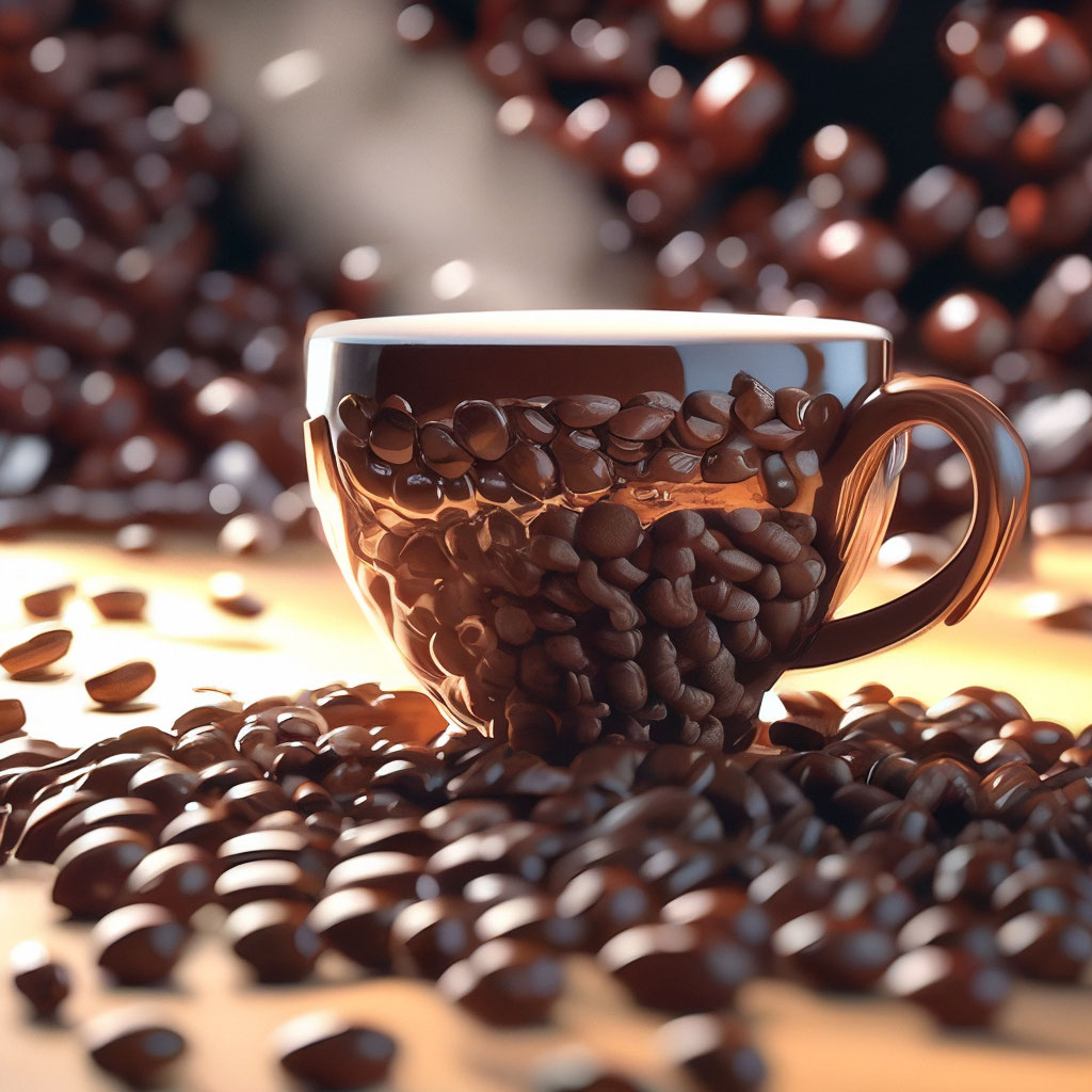 Большая красивая чашка кофе, на …» — создано в Шедевруме