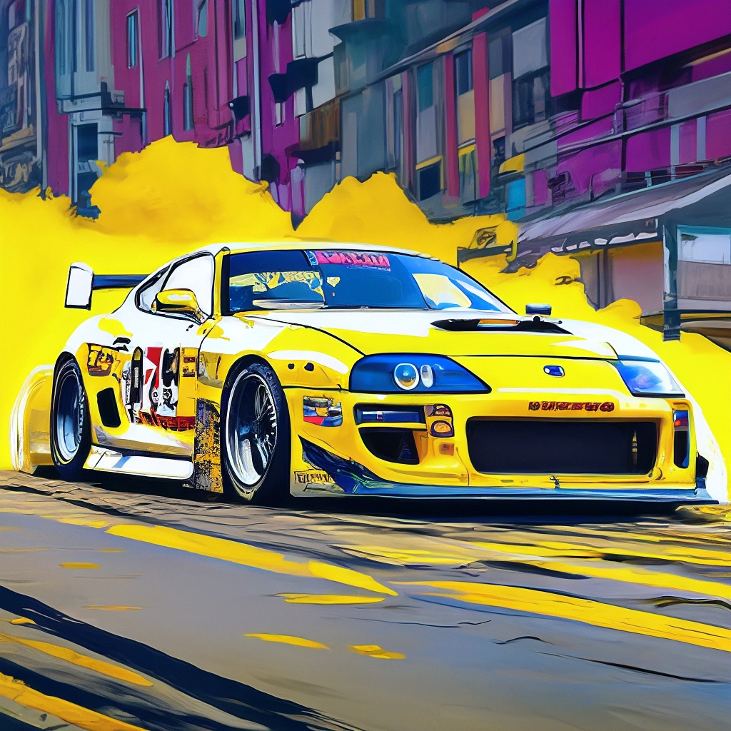 Drift Toyota Supra MK4 JZ yellow | Илья Ши…» — Шедеврум