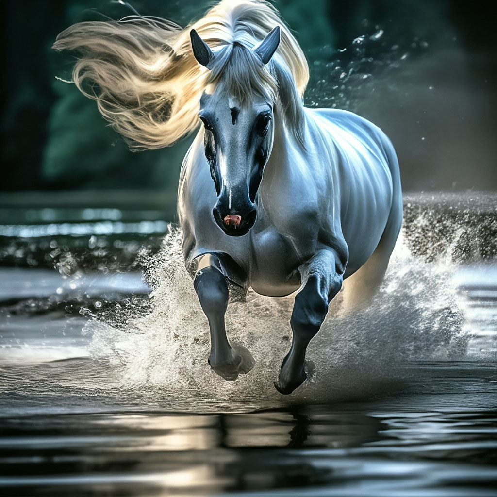 A white horse runs through … | 🛰️💫🌐…