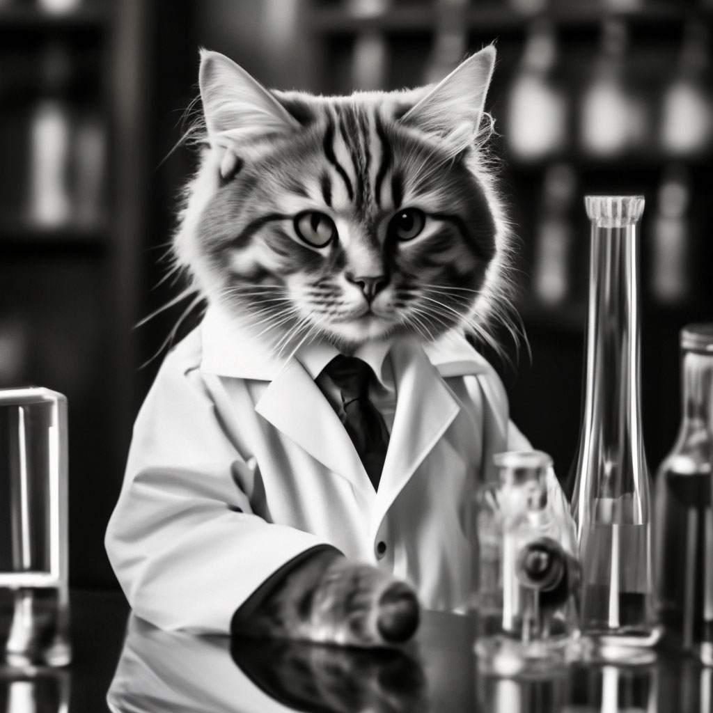 Кот ученый иллюстрация