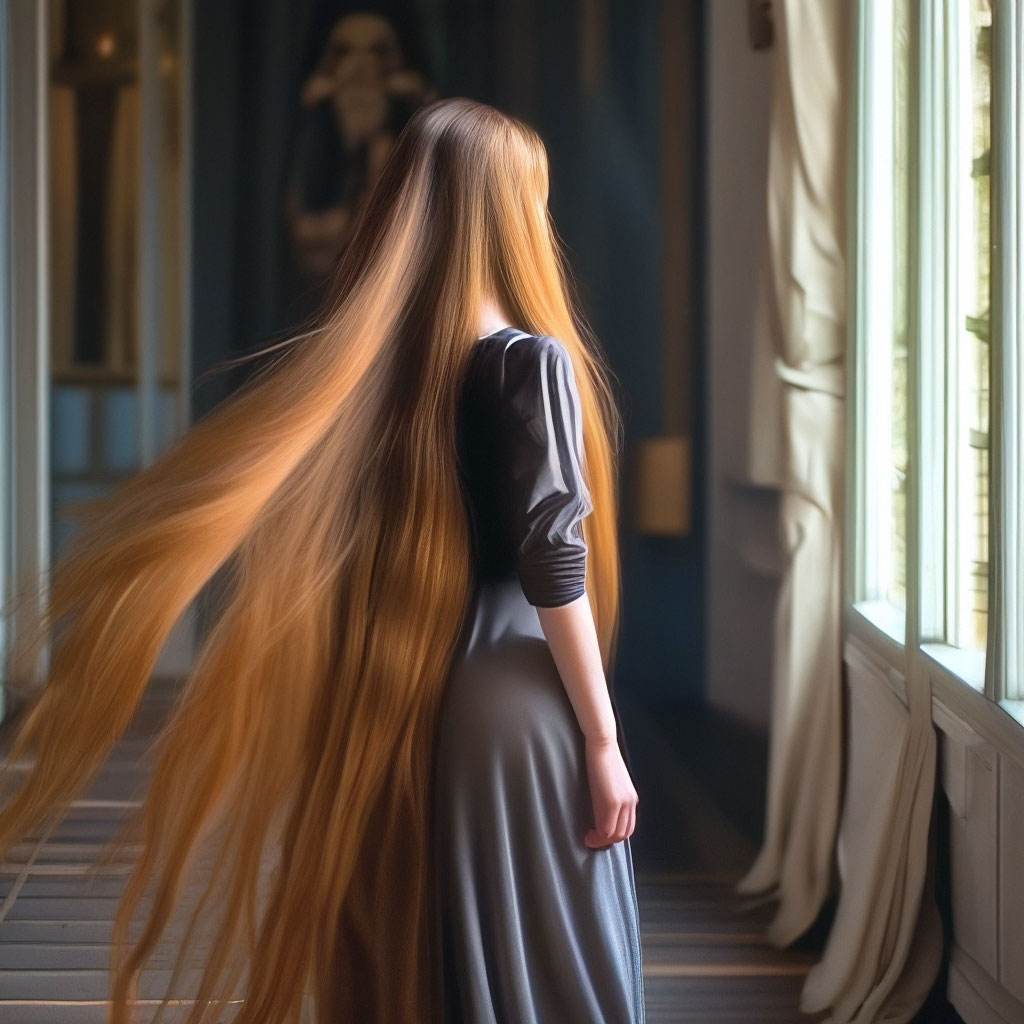 Девушка с длинными волосами фото