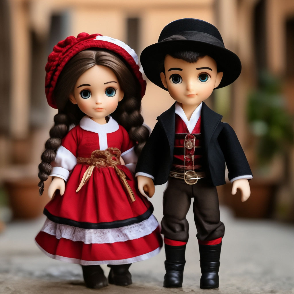 Куклы мальчик и девочка с нарядами и аксессуарами 9222